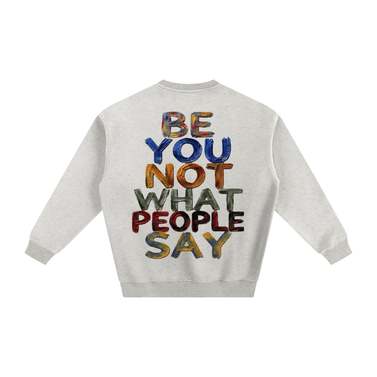 TryHarDuh Be Different oat gray fleece crewneck sweatshirt - view 2