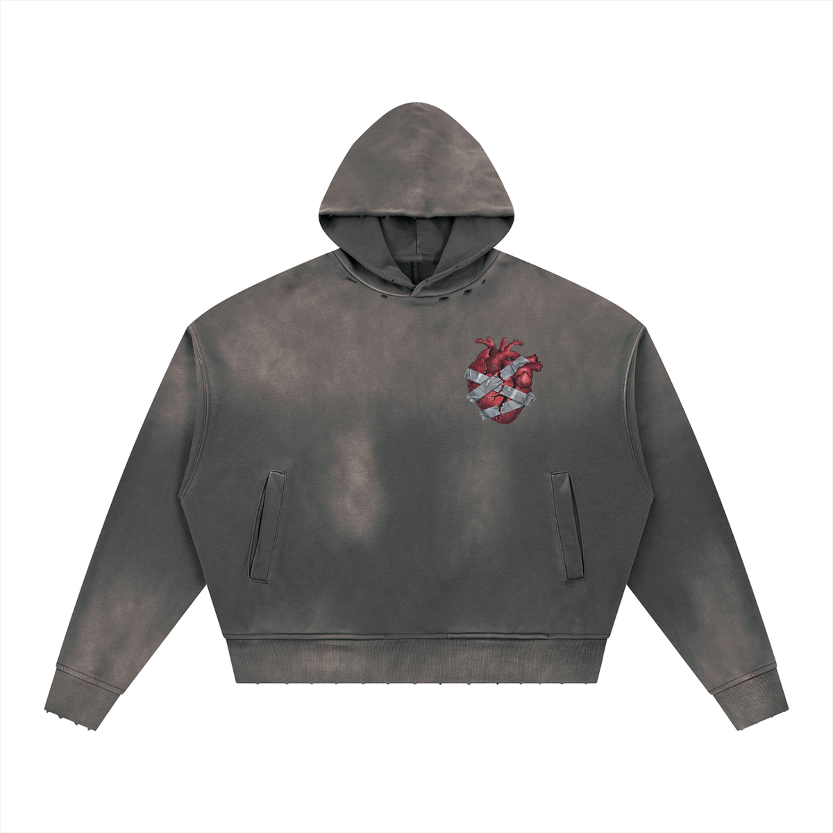 TryHarDuh Falling Apart distressed graphic hoodie - view 4