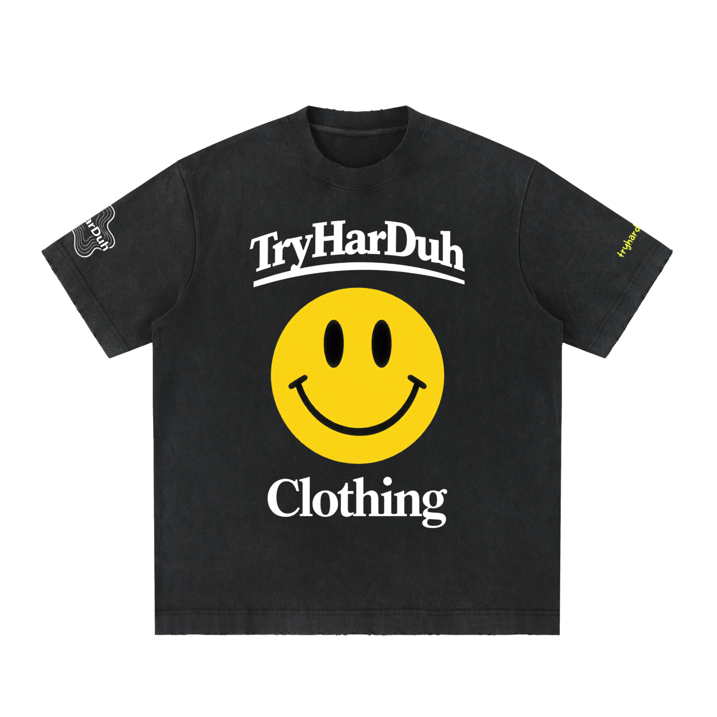 TryHarDuh Heavyweight Vintage Smiley Tee
