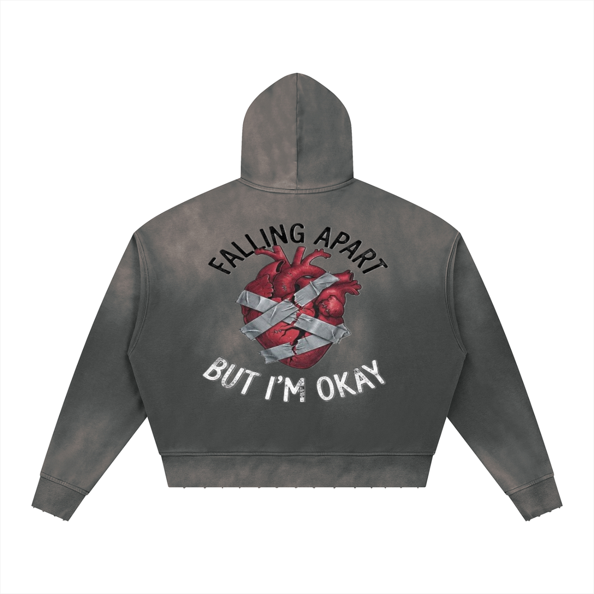 TryHarDuh Falling Apart distressed graphic hoodie - view 3