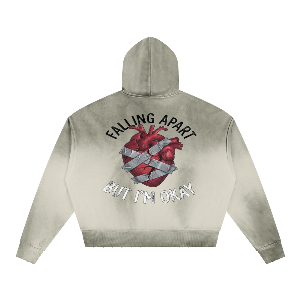TryHarDuh Falling Apart distressed graphic hoodie